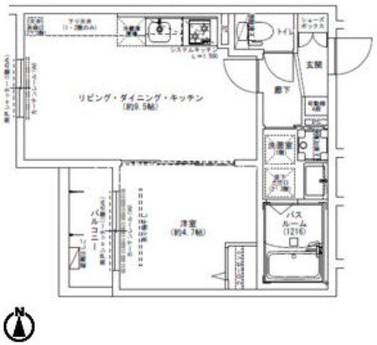 LOUIS APARTMENT 長瀬ノール(1LDK/2階)の間取り写真