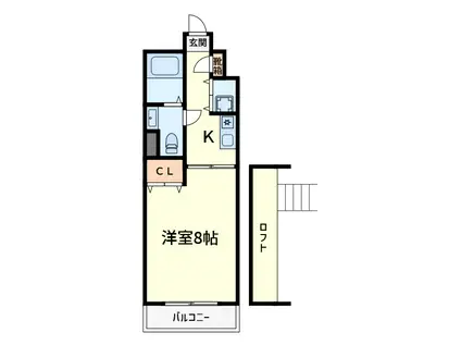 アビタ細川たかつき(1K/4階)の間取り写真
