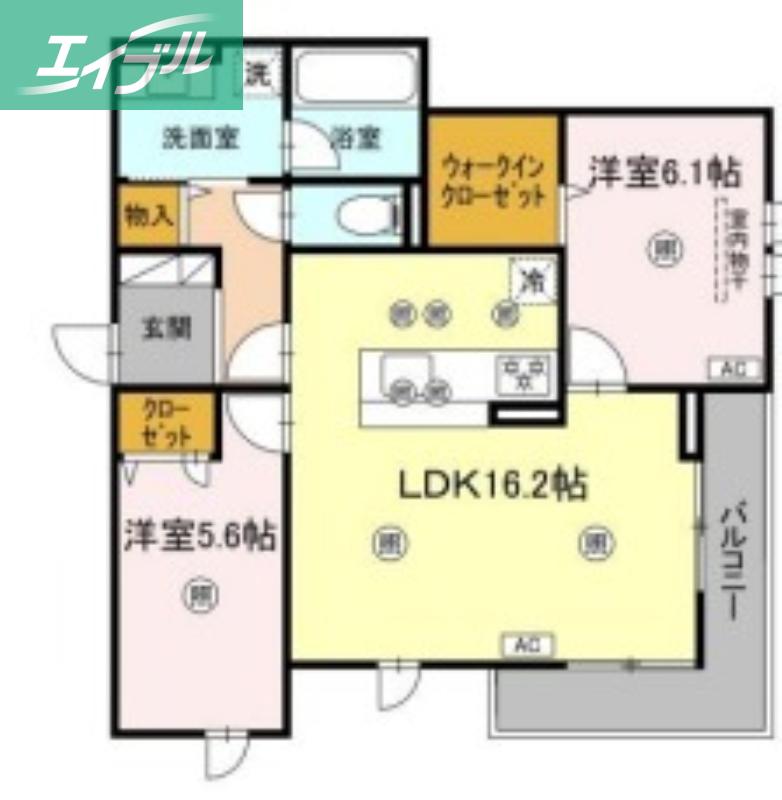 LUVERIA(2LDK/2階)の間取り写真