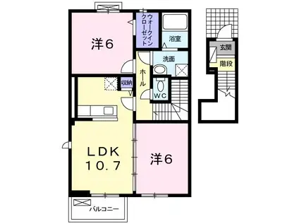 コートドールST II(2LDK/2階)の間取り写真