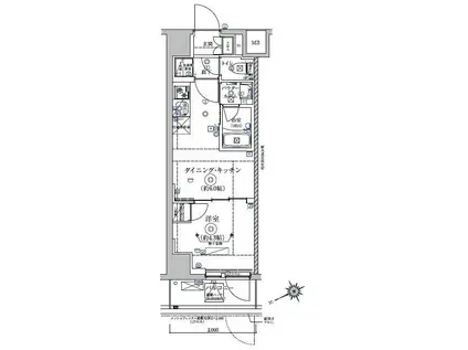 RELUXIA 亀戸(1DK/8階)の間取り写真