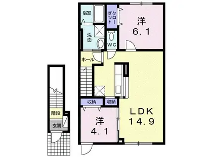 BROS.259(2LDK/2階)の間取り写真