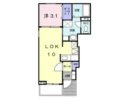 エテルノカーサ(1LDK/1階)の間取り写真