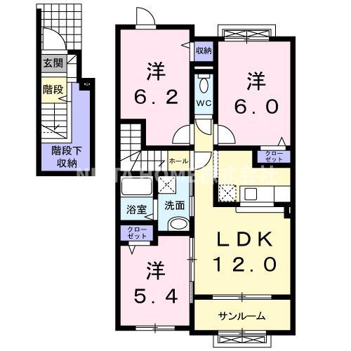 サニ-ハイツ・天神南棟(3LDK/2階)の間取り写真