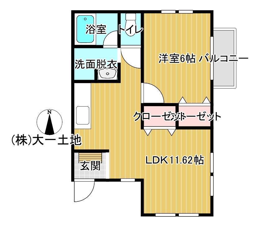 アヴォンリーA(1LDK/2階)の間取り写真