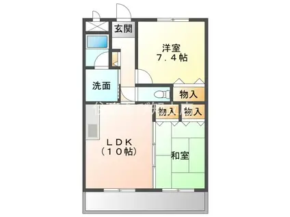 リベルテ杉浦(2LDK/2階)の間取り写真