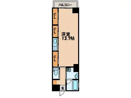 CASA EBANISTA(ワンルーム/8階)の間取り写真