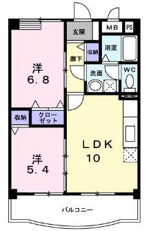 ヴェルドミールS(2LDK/4階)の間取り写真