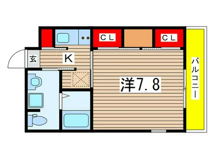 リブリ・みどり野(1K/2階)の間取り写真