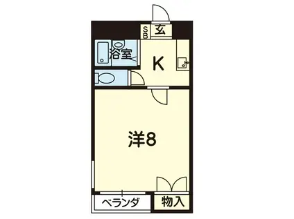 サニーパレス小磧(1K/3階)の間取り写真