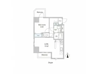 スカイグランデ新御徒町(1LDK/10階)の間取り写真