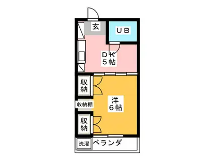 コンフォルム八幡(1DK/4階)の間取り写真