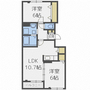 レオノール太平(2LDK/2階)の間取り写真