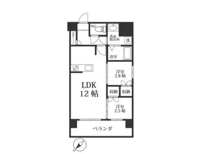 MODERNPALAZZO六本松STATION(2LDK/8階)の間取り写真