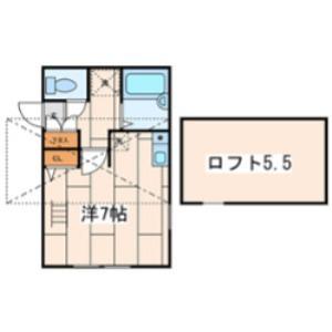 パームハウス(ワンルーム/1階)の間取り写真