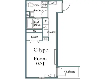 M-1 TOKYO 蒲田本町(1K/3階)の間取り写真