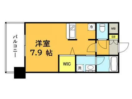 エンクレスト博多PREMIER(1K/4階)の間取り写真