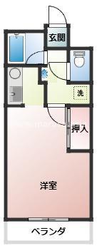 リバティハウス(ワンルーム/1階)の間取り写真