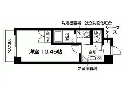 ボヌール伏見(1K/3階)の間取り写真