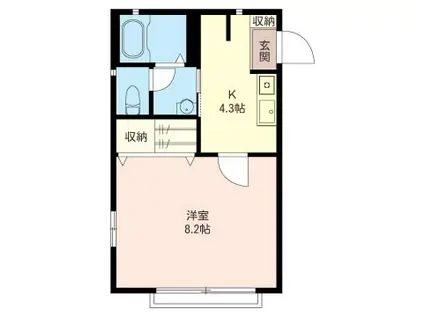 NARITA FIORE(1K/2階)の間取り写真