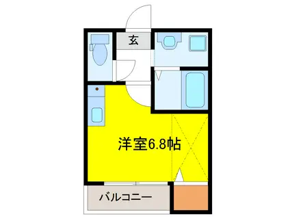 ラ・プチット・メゾン五橋(ワンルーム/2階)の間取り写真