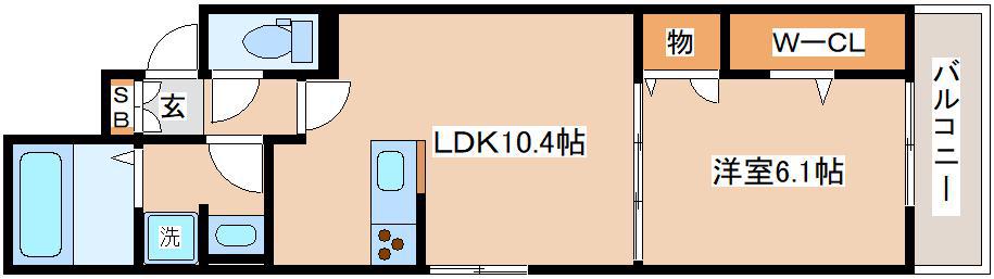 エミネンシア御崎公園(1LDK/2階)の間取り写真