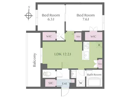 ハウス洗足ウエスト(2LDK/2階)の間取り写真