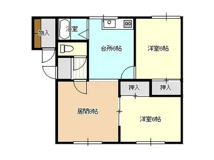 光生ハイツD(2LDK/2階)の間取り写真