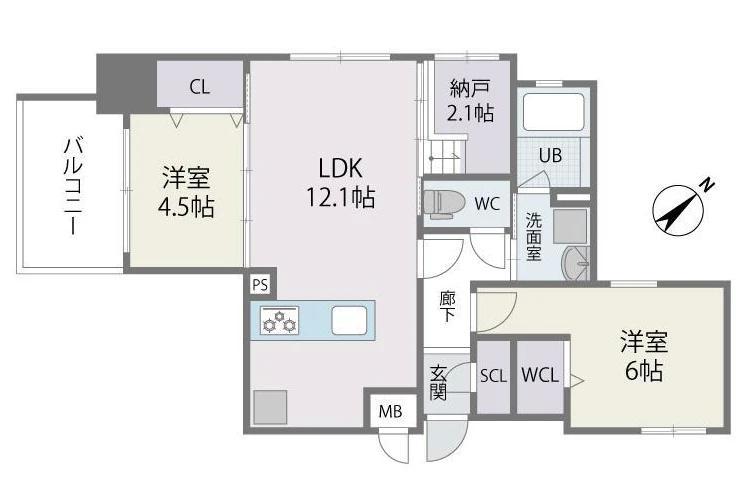 MODERN ASPIRATION 平尾駅前(2SLDK/10階)の間取り写真