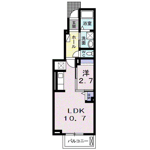 なでしこ(1LDK/1階)の間取り写真