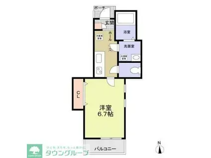 ＪＲ総武線 高円寺駅 徒歩10分 2階建 築10年(1K/1階)の間取り写真