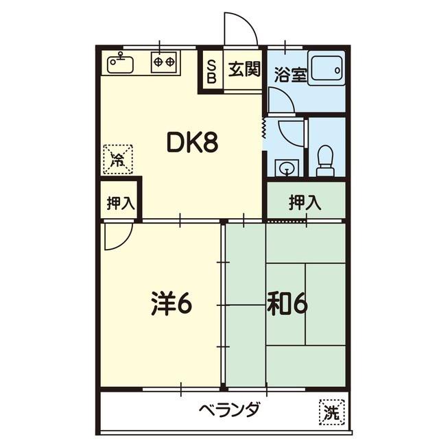 レジデンス帯山(2DK/2階)の間取り写真