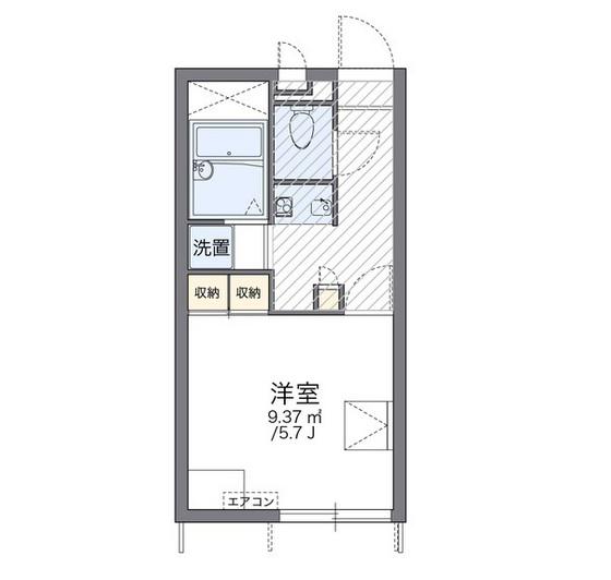 レオパレスサウス学南町(1K/1階)の間取り写真