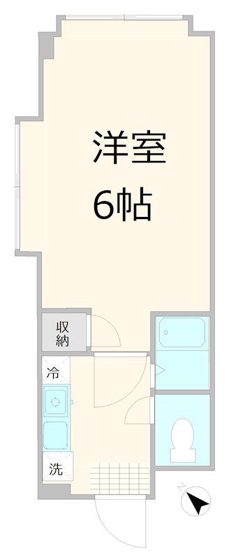 パークハイツIII(1K/2階)の間取り写真
