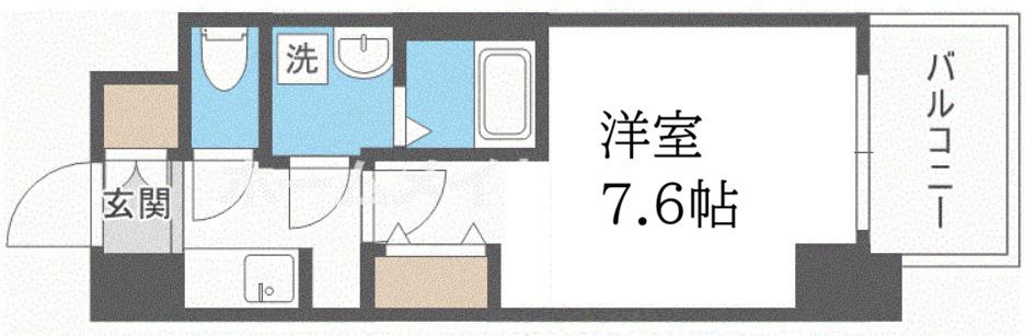 サムティ福島PORTA(1K/8階)の間取り写真