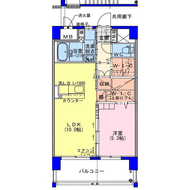 アンジェラ(1LDK/6階)の間取り写真