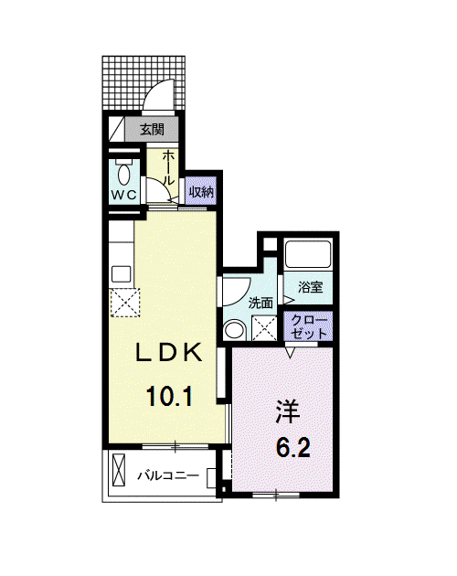 モデッサ15(1LDK/1階)の間取り写真