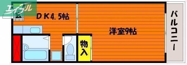 カーサプリメーラ(1DK/2階)の間取り写真