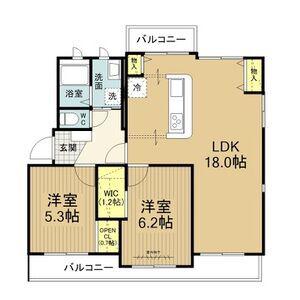 マンション北斗星(2LDK/2階)の間取り写真
