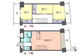 レジデンス住吉(3LDK/14階)の間取り写真