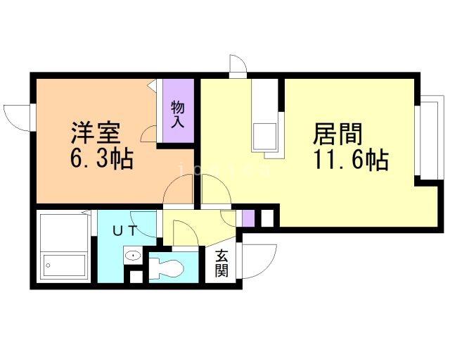 シャーメゾン ハーバーシティ(1LDK/1階)の間取り写真