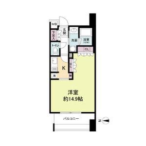 アビティ江坂(ワンルーム/9階)の間取り写真