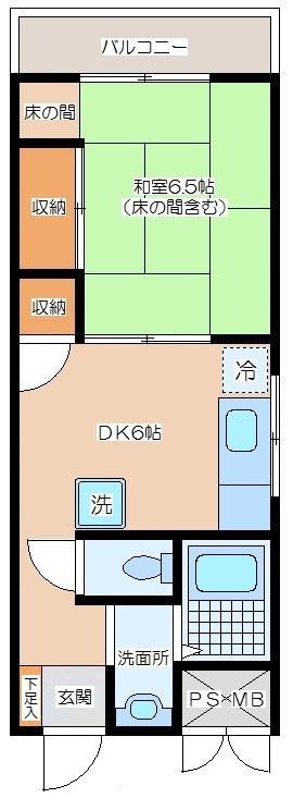 ヴェルメゾン赤堤(1DK/3階)の間取り写真