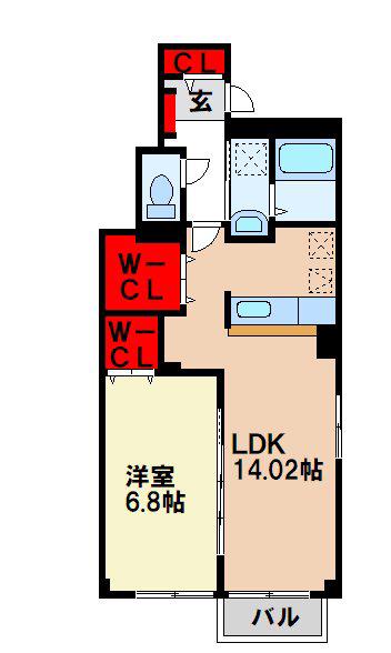 ヴィラ花水木(1LDK/1階)の間取り写真