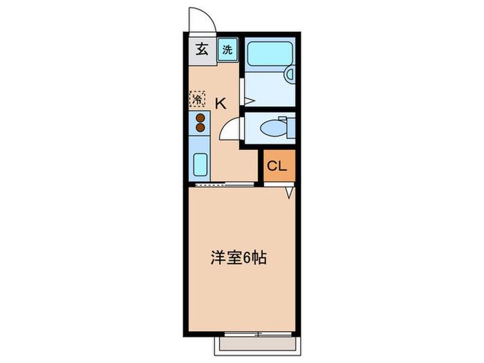 シティハイム佐江戸(1K/2階)の間取り写真