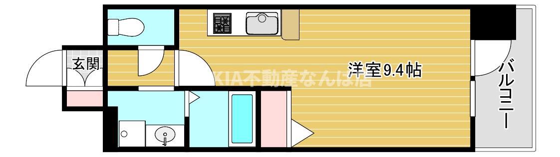 MELDIA CREST NAMBA SOL TERRACE(ワンルーム/14階)の間取り写真