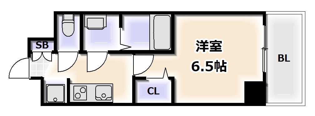 ララプレイス天王寺シエロ(1K/10階)の間取り写真