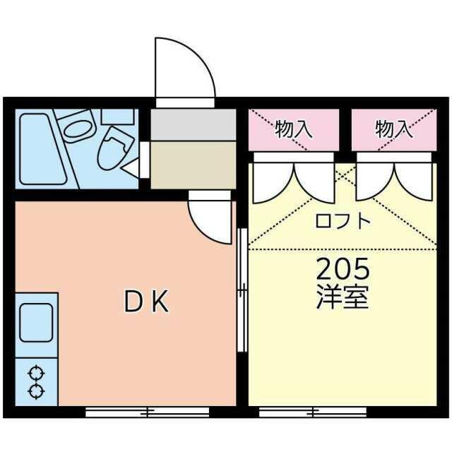 DU CASTLE M(1DK/2階)の間取り写真