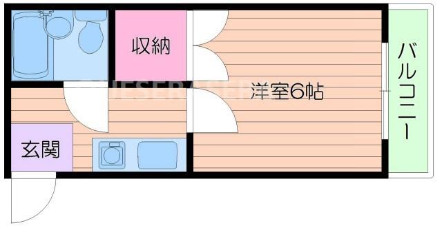 PS豊津(1K/2階)の間取り写真