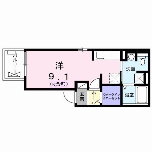グラシア(ワンルーム/3階)の間取り写真